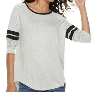 NWT Juniors' SO® Long Sleeve Varsity Tee